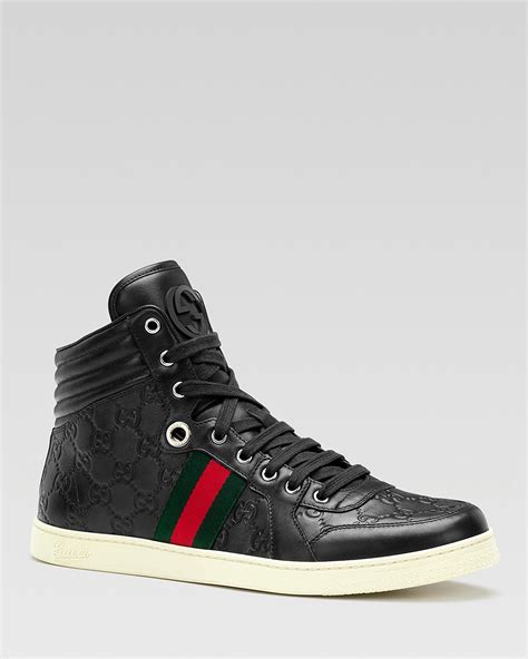 leather high-top sneaker with zippers gucci|Gucci high tops for men.